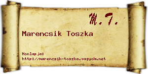 Marencsik Toszka névjegykártya